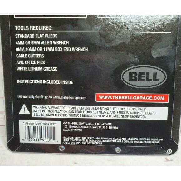 Bell Pitcrew 600 Replacement Bicycle Cable Set Perfect For Index Shifting - Picture 3 of 11